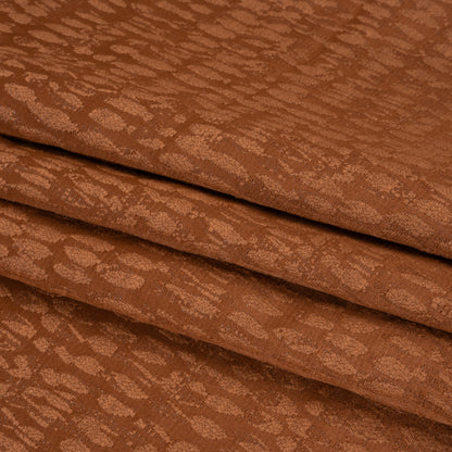 Rows of Spots Recycled Polyester and Cotton Drapery Jacquard - Henna - British Imported Folded