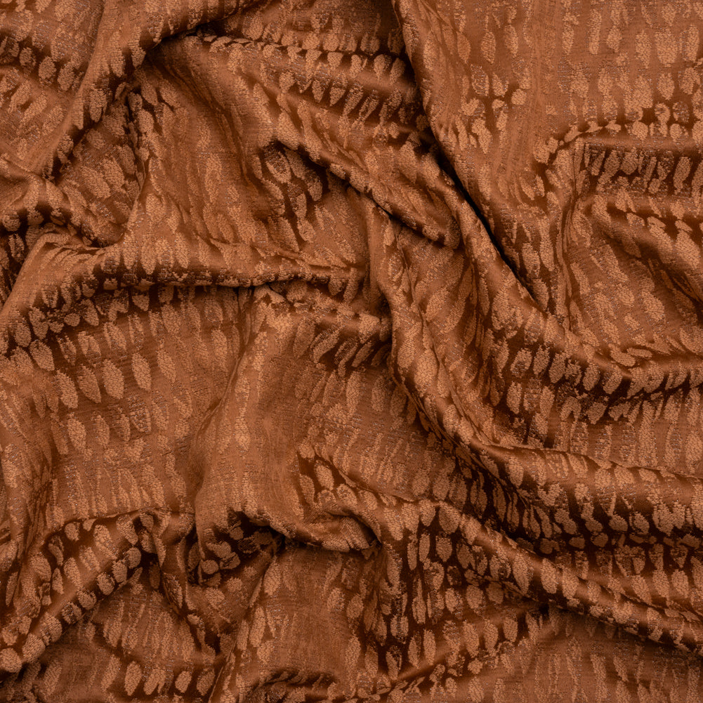 Rows of Spots Recycled Polyester and Cotton Drapery Jacquard - Henna - British Imported