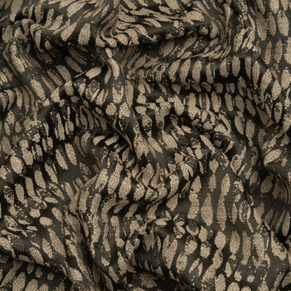 Rows of Spots Recycled Polyester and Cotton Drapery Jacquard - Noir - British Imported
