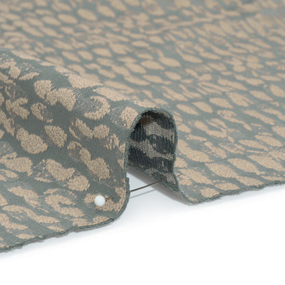 Rows of Spots Recycled Polyester and Cotton Drapery Jacquard - Ocean - British Imported Detail