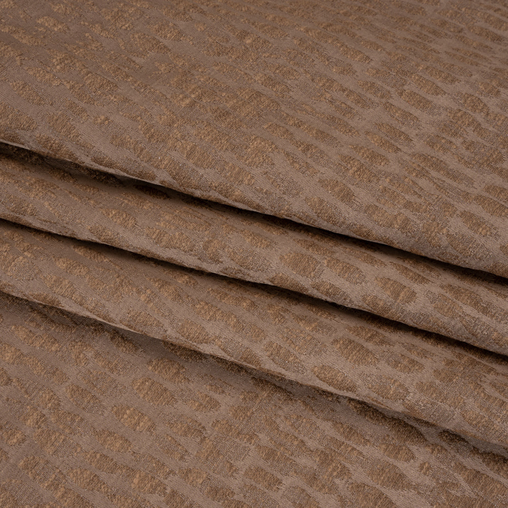 Rows of Spots Recycled Polyester and Cotton Drapery Jacquard - Rosewood - British Imported Folded