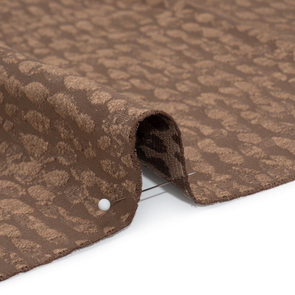 Rows of Spots Recycled Polyester and Cotton Drapery Jacquard - Rosewood - British Imported Detail
