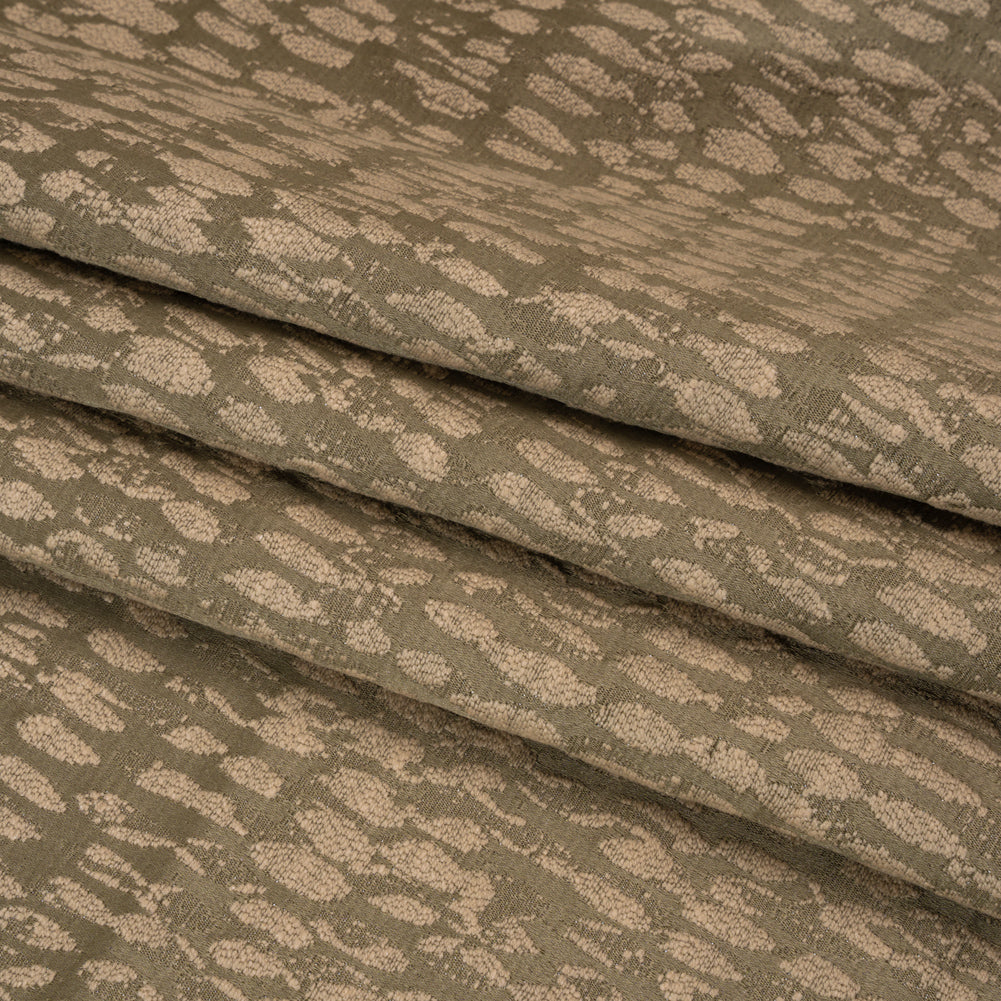 Rows of Spots Recycled Polyester and Cotton Drapery Jacquard - Taupe - British Imported Folded