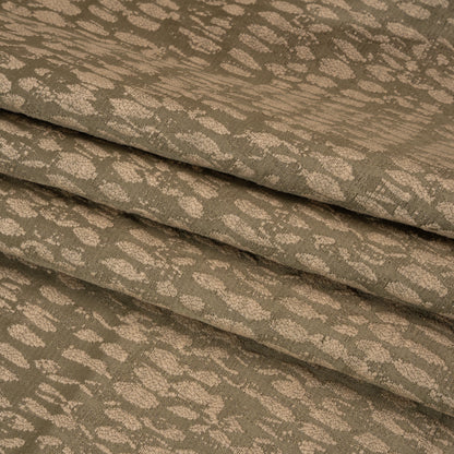 Rows of Spots Recycled Polyester and Cotton Drapery Jacquard - Taupe - British Imported Folded