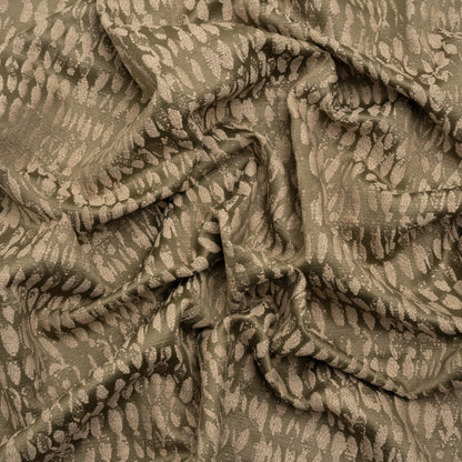 Rows of Spots Recycled Polyester and Cotton Drapery Jacquard - Taupe - British Imported