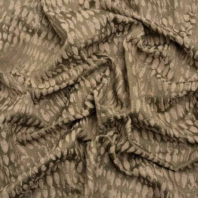 Rows of Spots Recycled Polyester and Cotton Drapery Jacquard - Taupe - British Imported