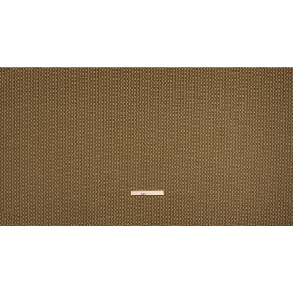 Honeycomb Stripes Recycled Polyester and Cotton Drapery Jacquard - Brass - British Imported Full