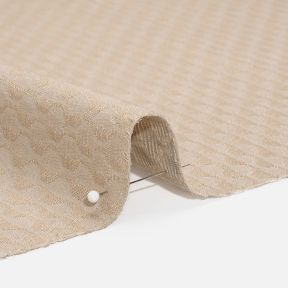 Honeycomb Stripes Recycled Polyester and Cotton Drapery Jacquard - Flax - British Imported Detail