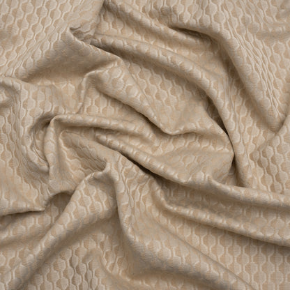 Honeycomb Stripes Recycled Polyester and Cotton Drapery Jacquard - Flax - British Imported