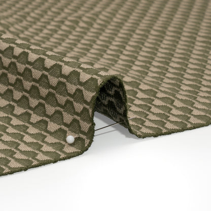 Honeycomb Stripes Recycled Polyester and Cotton Drapery Jacquard - Ivy - British Imported Detail