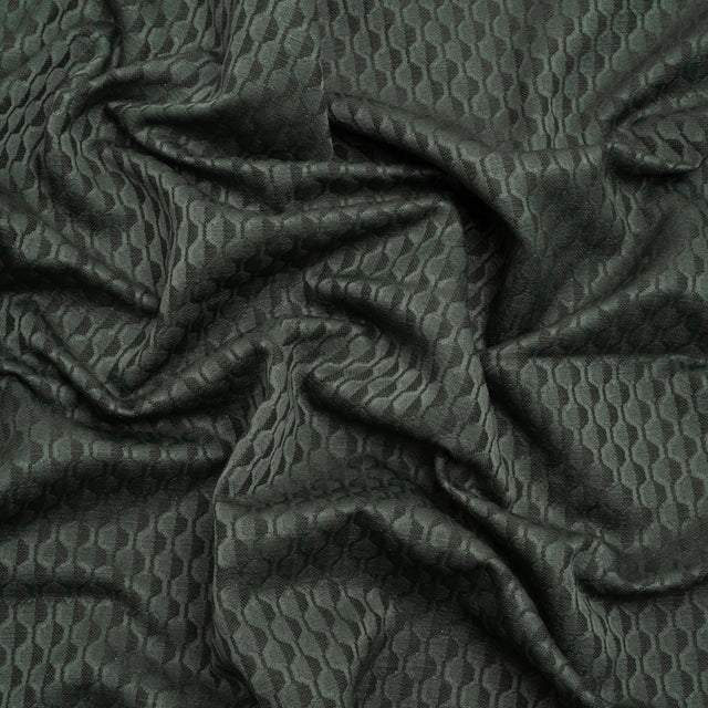 Honeycomb Stripes Recycled Polyester and Cotton Drapery Jacquard - Marine - British Imported