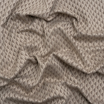 Honeycomb Stripes Recycled Polyester and Cotton Drapery Jacquard - Porcini - British Imported