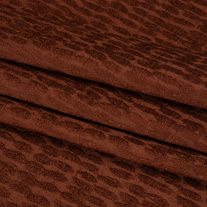 Rows of Spots Recycled Polyester Chenille Drapery Jacquard - Paprika - British Imported Folded
