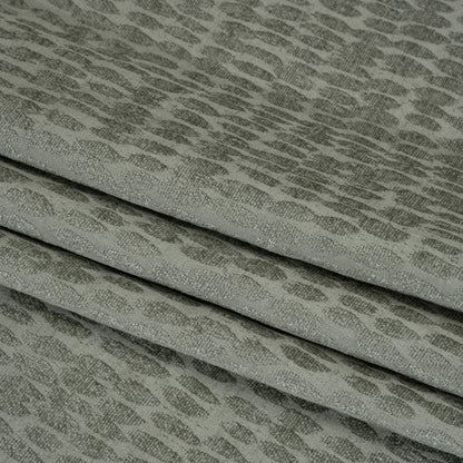 Rows of Spots Recycled Polyester Chenille Drapery Jacquard - Seafoam - British Imported Folded