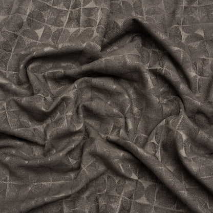 Circles and Slices Recycled Polyester and Cotton Drapery Jacquard - Flint - British Imported
