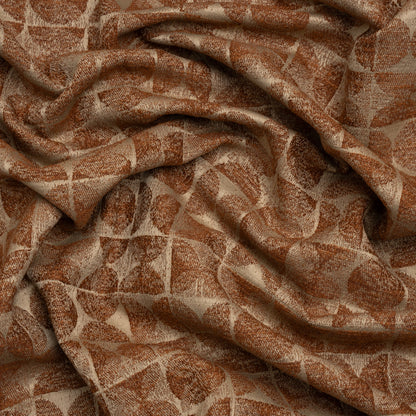 Circles and Slices Recycled Polyester and Cotton Drapery Jacquard - Ginger - British Imported