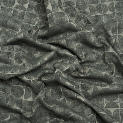 Circles and Slices Recycled Polyester and Cotton Drapery Jacquard - Ocean - British Imported