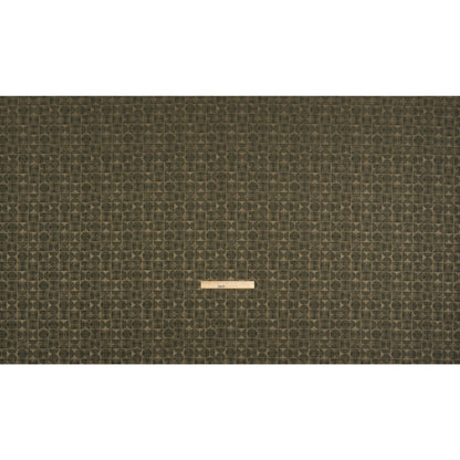 Circles and Slices Recycled Polyester and Cotton Drapery Jacquard - Olive - British Imported Full