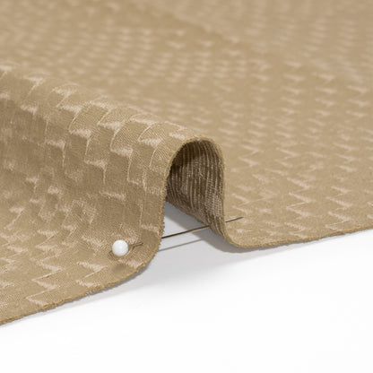 Stairstep Zig Zags Recycled Polyester and Cotton Drapery Jacquard - Putty - British Imported Detail