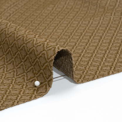 Diamond Tiles Recycled Polyester and Cotton Drapery Jacquard - Brass - British Imported Detail