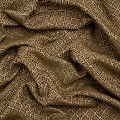 Diamond Tiles Recycled Polyester and Cotton Drapery Jacquard - Brass - British Imported