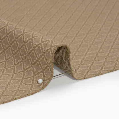 Diamond Tiles Recycled Polyester and Cotton Drapery Jacquard - Putty - British Imported Detail