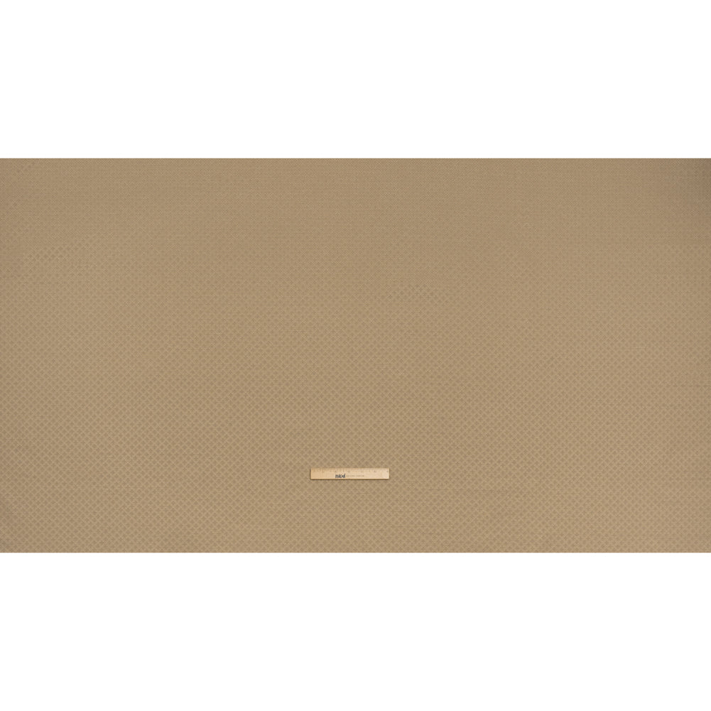Diamond Tiles Recycled Polyester and Cotton Drapery Jacquard - Putty - British Imported Full