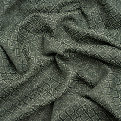 Diamond Tiles Recycled Polyester and Cotton Drapery Jacquard - Teal - British Imported