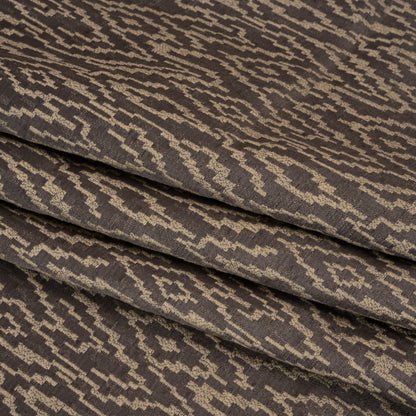Geometric Recycled Polyester and Cotton Drapery Jacquard - Flint - British Imported Folded