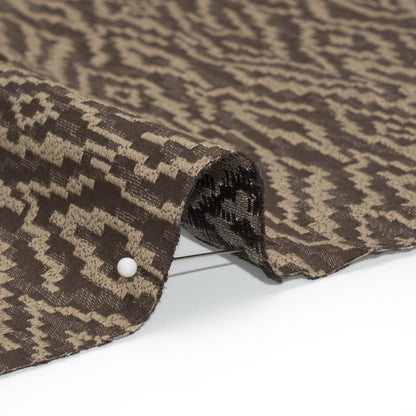 Geometric Recycled Polyester and Cotton Drapery Jacquard - Flint - British Imported Detail