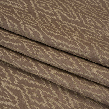 Geometric Recycled Polyester and Cotton Drapery Jacquard - Rosewood - British Imported Folded