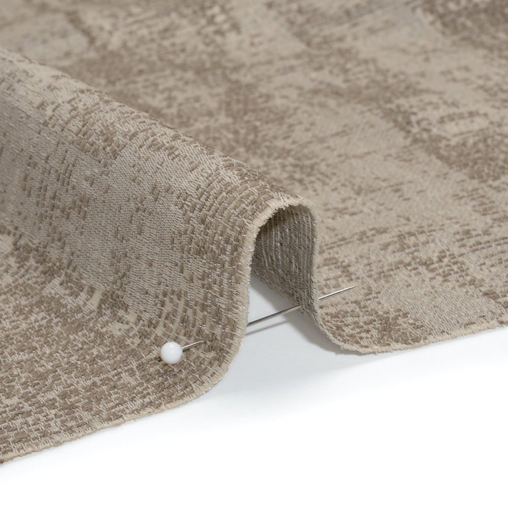 Abstract Textures Recycled Polyester and Cotton Drapery Jacquard - Porcini - British Imported Detail