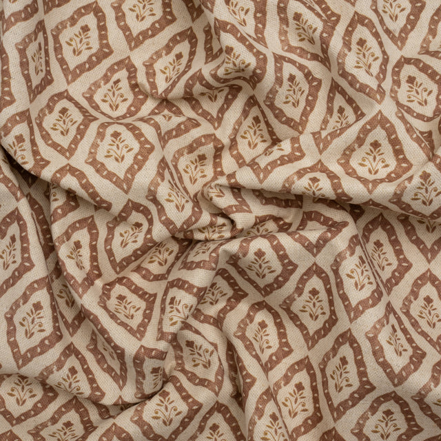 Brushed Cotton and Linen Canvas Print - Sienna Framed Floral - British Imported
