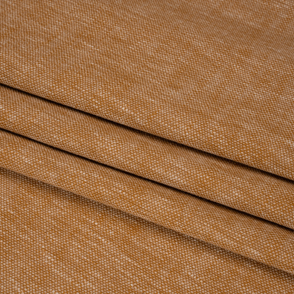 Linen Look Recycled Polyester and Cotton Woven - Copper - British Imported Folded