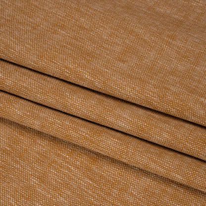 Linen Look Recycled Polyester and Cotton Woven - Copper - British Imported Folded