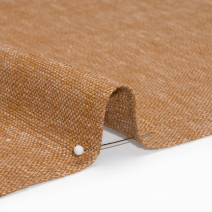 Linen Look Recycled Polyester and Cotton Woven - Copper - British Imported Detail