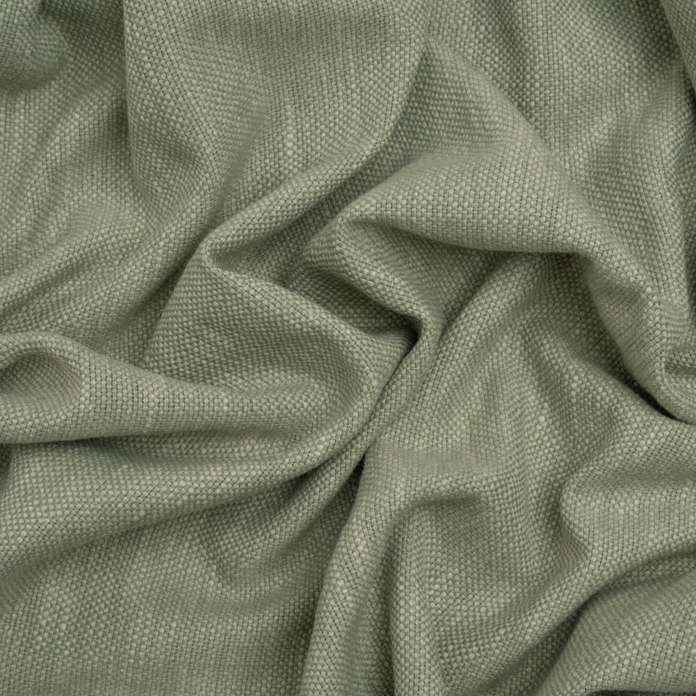 Linen Look Recycled Polyester and Cotton Woven - Eucalyptus - British Imported