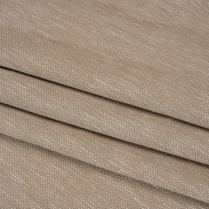 Linen Look Recycled Polyester and Cotton Woven - Fawn - British Imported Folded