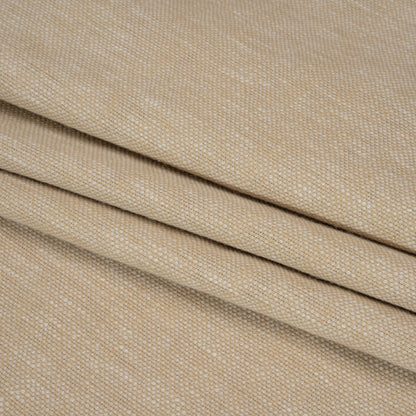 Linen Look Recycled Polyester and Cotton Woven - Flax - British Imported Folded