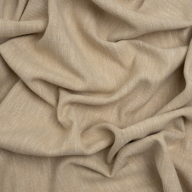 Linen Look Recycled Polyester and Cotton Woven - Flax - British Imported