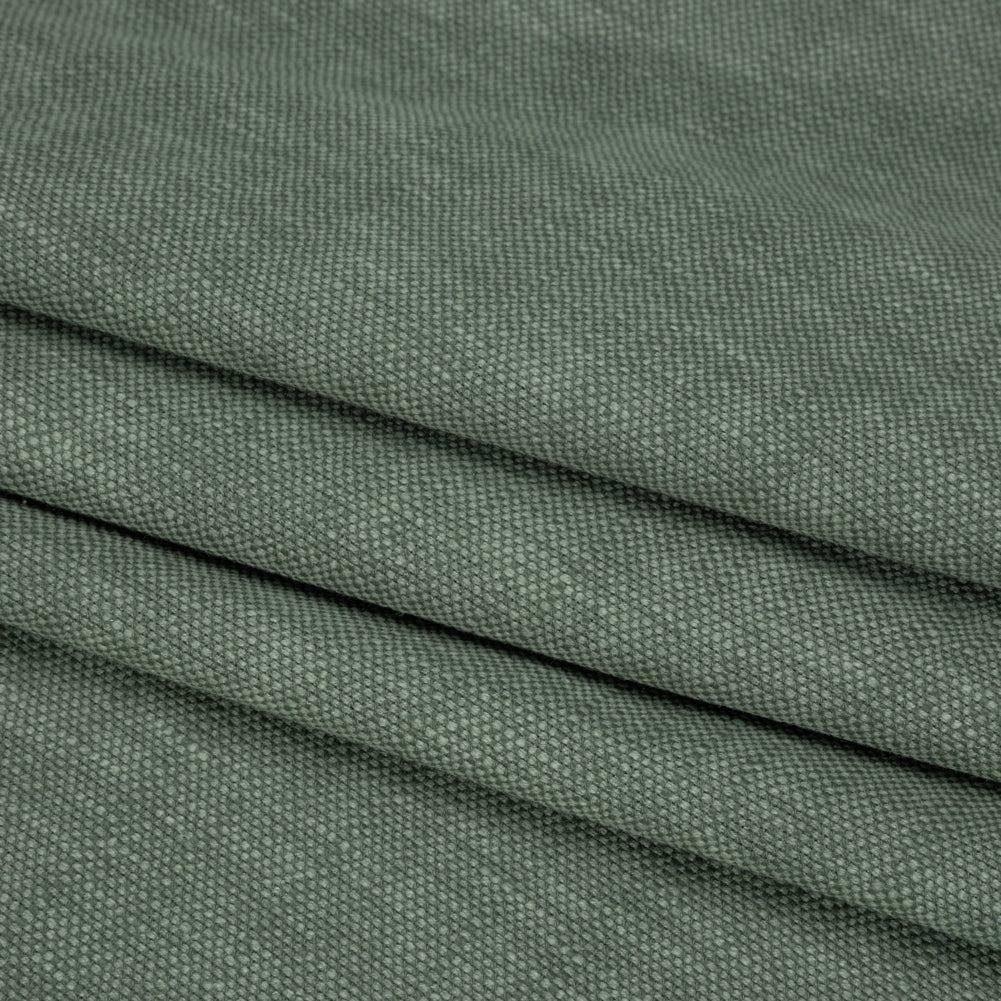 Linen Look Recycled Polyester and Cotton Woven - Kingfisher - British Imported Folded