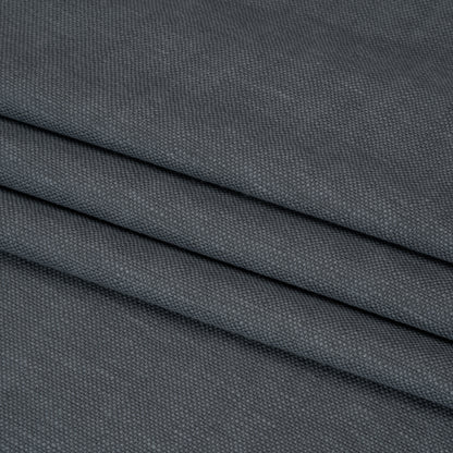 Linen Look Recycled Polyester and Cotton Woven - Midnight - British Imported Folded