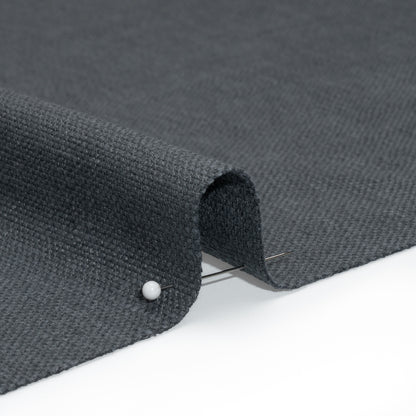Linen Look Recycled Polyester and Cotton Woven - Midnight - British Imported Detail