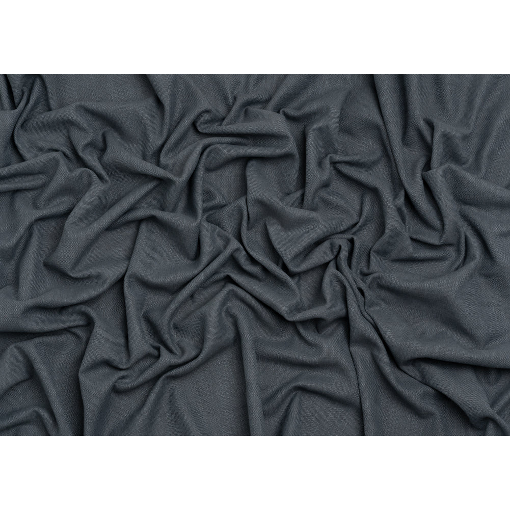 Linen Look Recycled Polyester and Cotton Woven - Midnight - British Imported Full