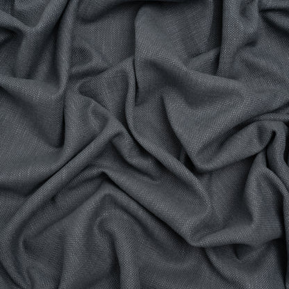 Linen Look Recycled Polyester and Cotton Woven - Midnight - British Imported