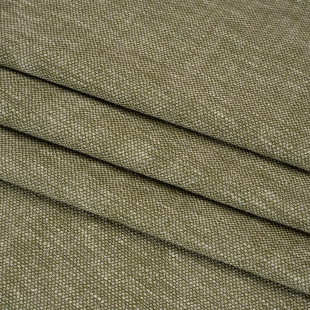 Linen Look Recycled Polyester and Cotton Woven - Moss - British Imported Folded
