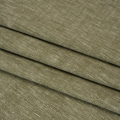 Linen Look Recycled Polyester and Cotton Woven - Moss - British Imported Folded