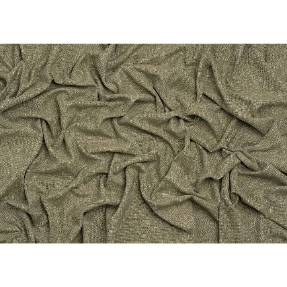 Linen Look Recycled Polyester and Cotton Woven - Moss - British Imported Full