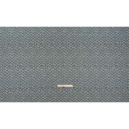 Brushed Cotton and Linen Canvas - Indigo Flowers and Leaves - Flowers and Leaves British Imported Full