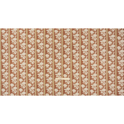 Brushed Cotton and Linen Canvas - Sienna Floral Silhouette Stripes - British Imported Full
